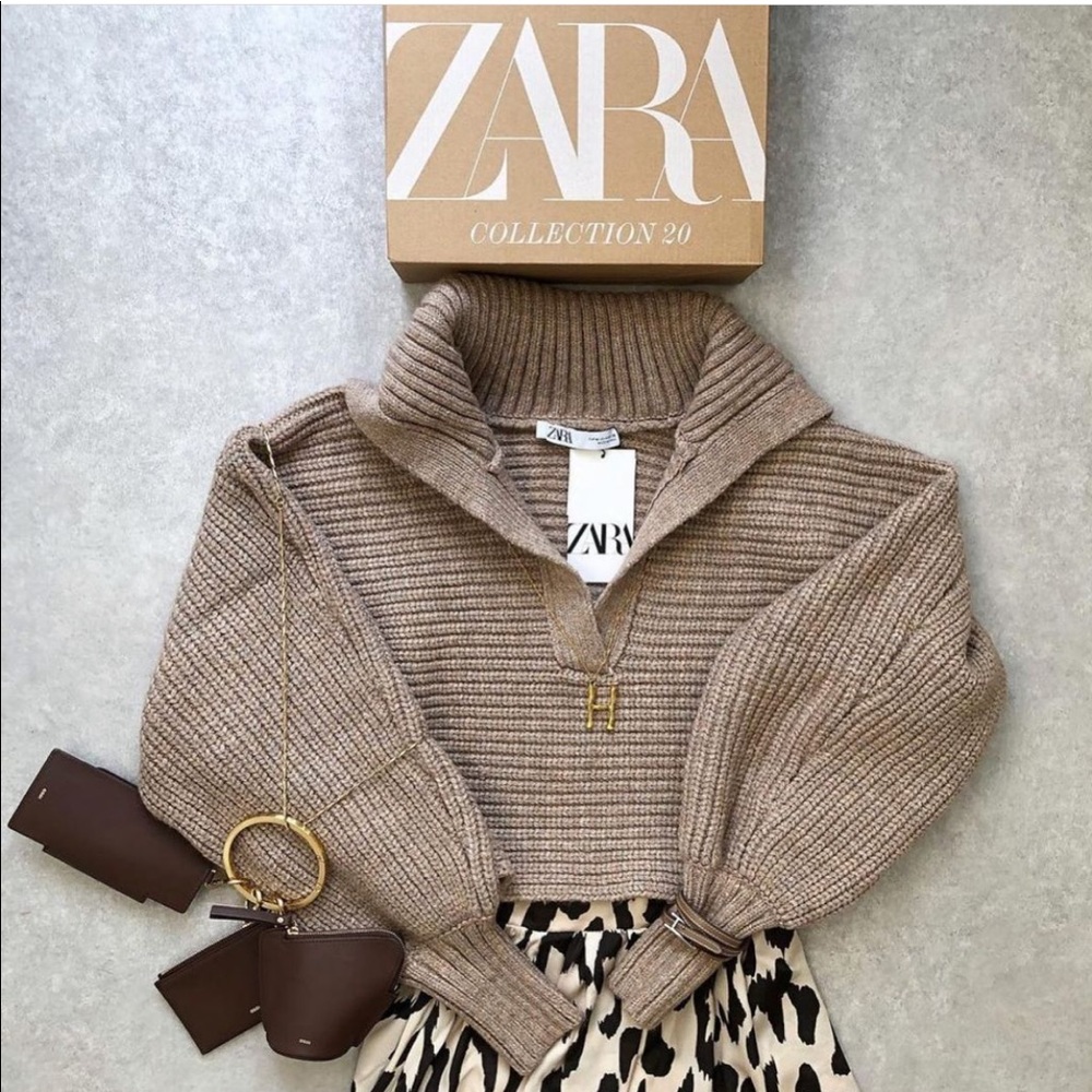Zara Cropped Knit Sweater - Picture 3 of 15